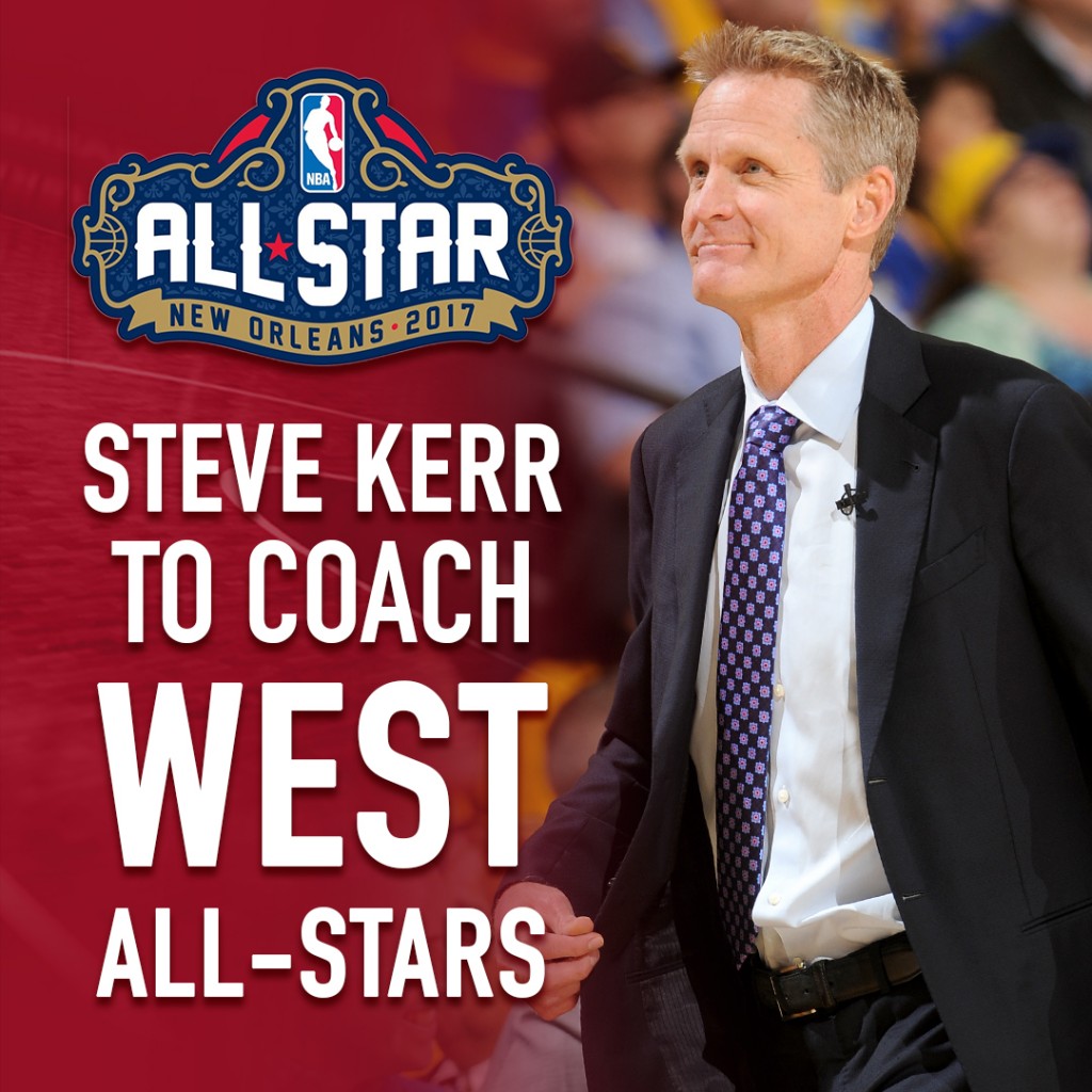 Warriors' Steve Kerr to coach West All 