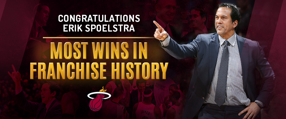 Miami Heat - Congratulations to Miami HEAT Head Coach Erik Spoelstra on  recording his 200th career win last night! Coach Spo joins Pat Riley as the  only other head coach in franchise