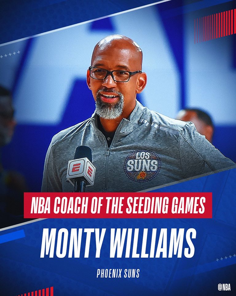 Phoenix Suns Head Coach Monty Williams Named NBA Coach of the Seeding Games  | The Official Website of The NBA Coaches Association