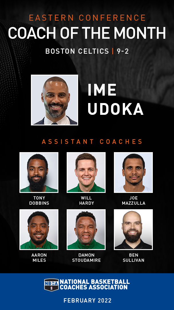 Ime Udoka And The Boston Celtics Coaching Staff Win February Eastern ...