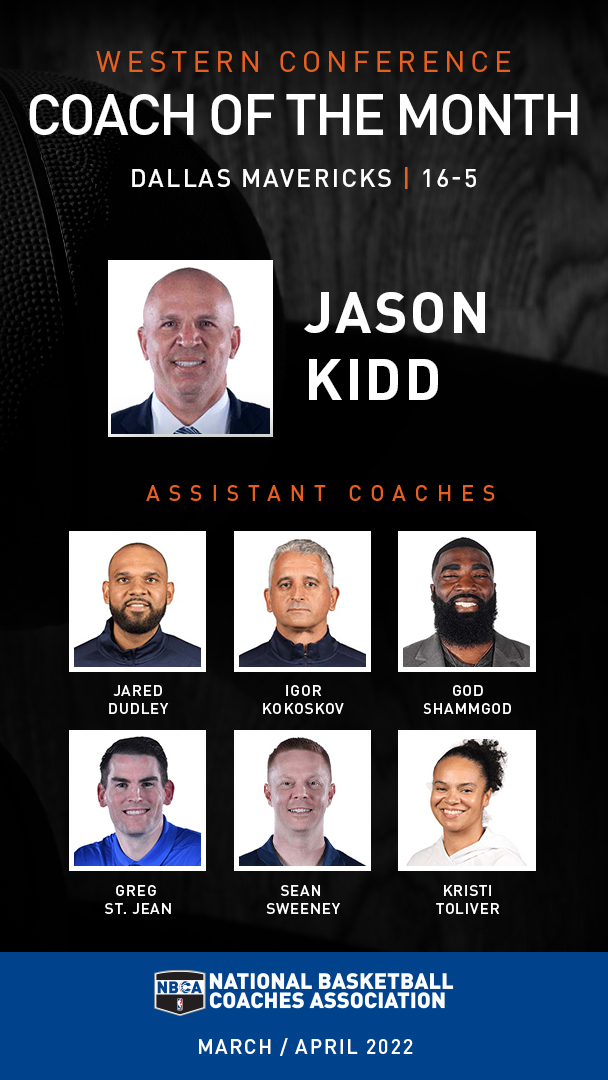 NBA: Mavs Jason Kidd named Western Conference Coach of the Month