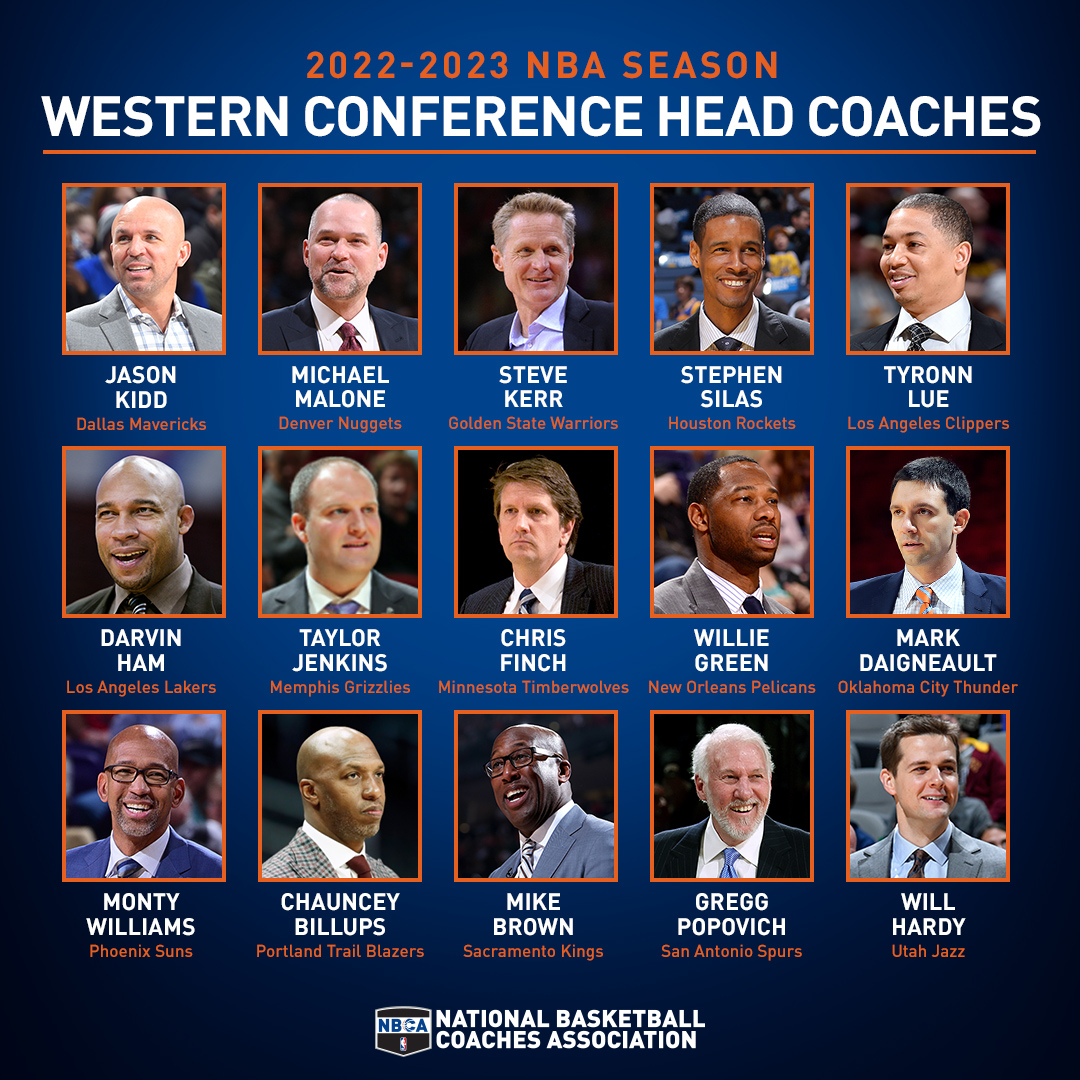 Good Luck To All NBA Coaching Staffs The Official Website Of The NBA   NBCA Headcoaches 22 23 Social Fb Ig West 