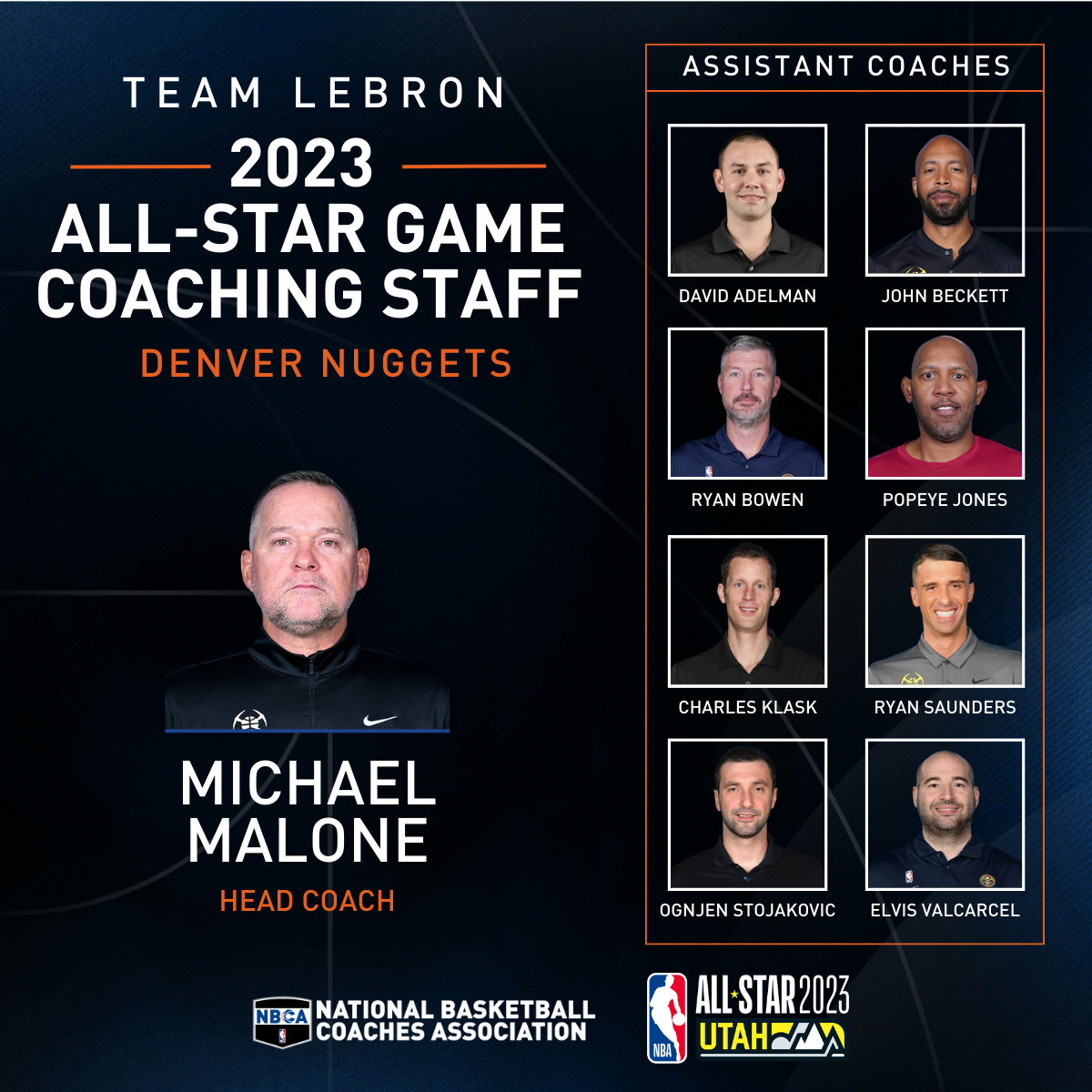 Michael Malone and Denver Nuggets Coaching Staff to Coach ‘Team LeBron